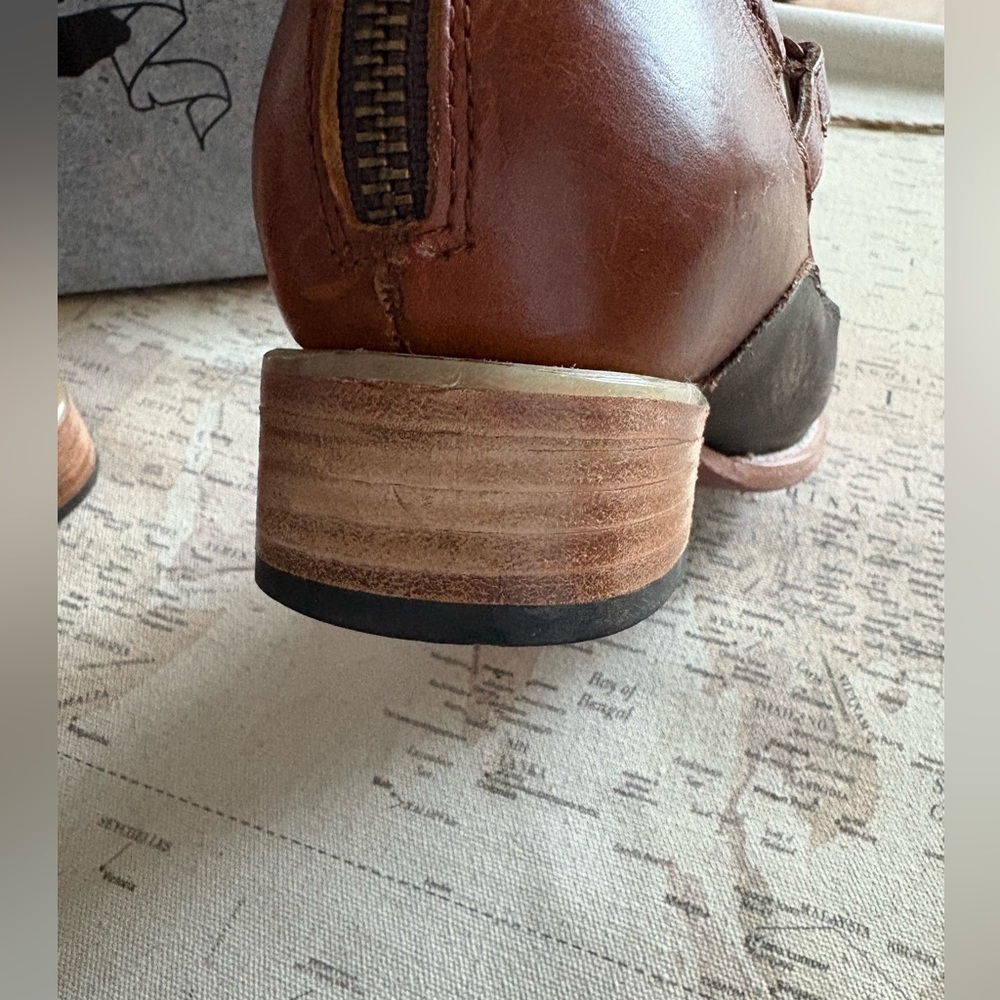 Freebird by Steven Malone Cognac Multi Leather Shoes Booties 9 - Picture 11 of 13